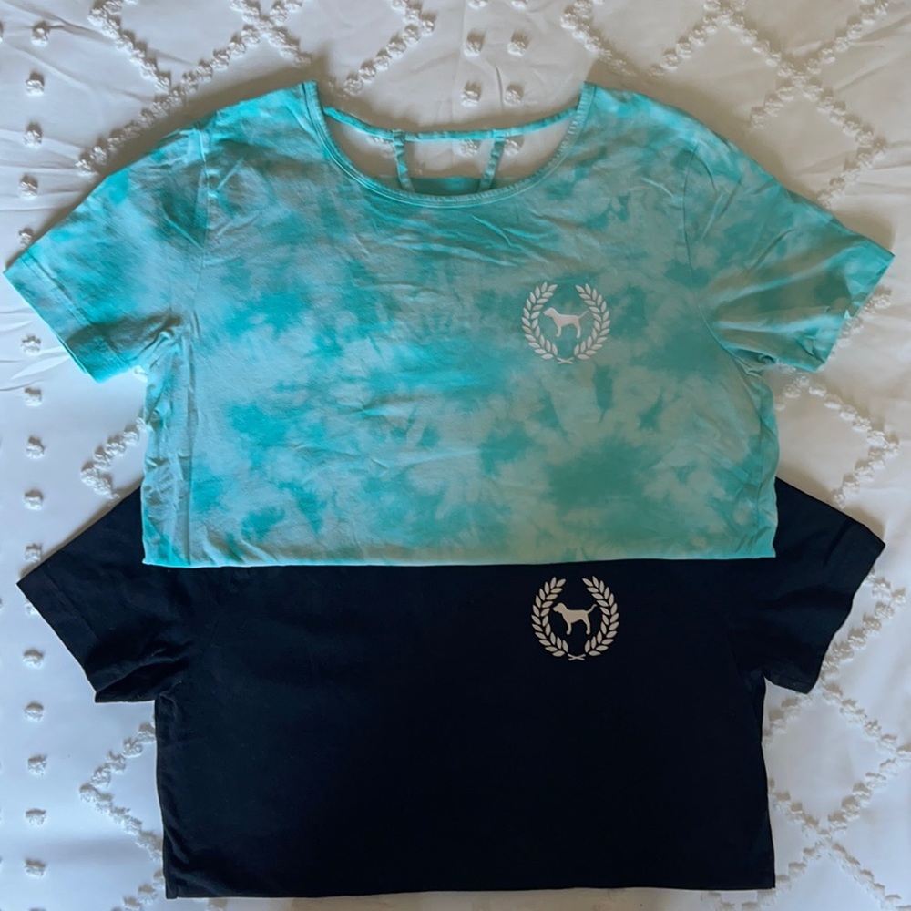 VS PINK Strappy Back Tee Bundle (2 shirts) size small